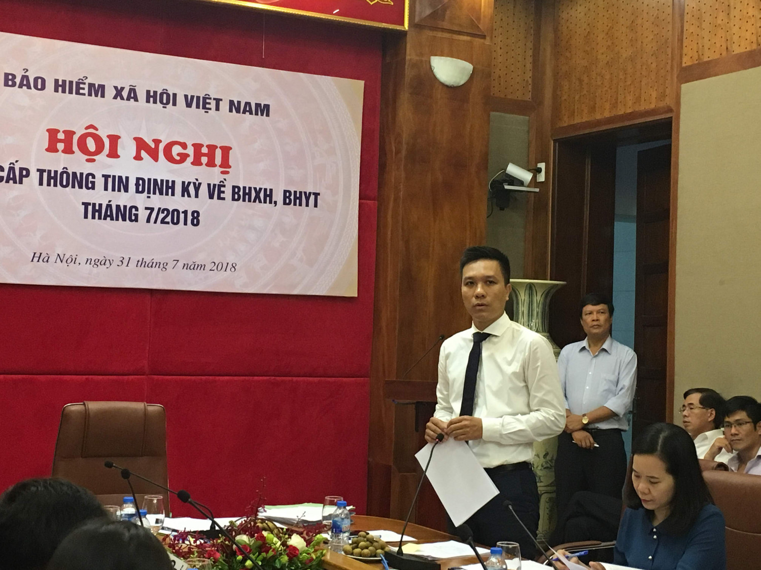 Ông Nguyễn Tiến Thành - Vụ trưởng Vụ Hợp tác Quốc tế (Bảo hiểm xã hội Việt Nam) thông tin về Hội nghị ASSA 35 sẽ diễn ra tại Thành phố Nha Trang (Khánh Hòa) vào giữa tháng 9. Ảnh: Vũ Phương. Ông Nguyễn Tiến Thành - Vụ trưởng Vụ Hợp tác Quốc tế (Bảo hiểm xã hội Việt Nam) thông tin về Hội nghị ASSA 35 sẽ diễn ra tại Thành phố Nha Trang (Khánh Hòa) vào giữa tháng 9. Ảnh: Vũ Phương.