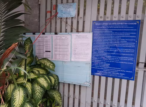 Thời khóa biểu, nội qui lớp học được chủ cơ sở dán rất nhiều ngoài cổng (ảnh: P.L) Thời khóa biểu, nội qui lớp học được chủ cơ sở dán rất nhiều ngoài cổng (ảnh: P.L)