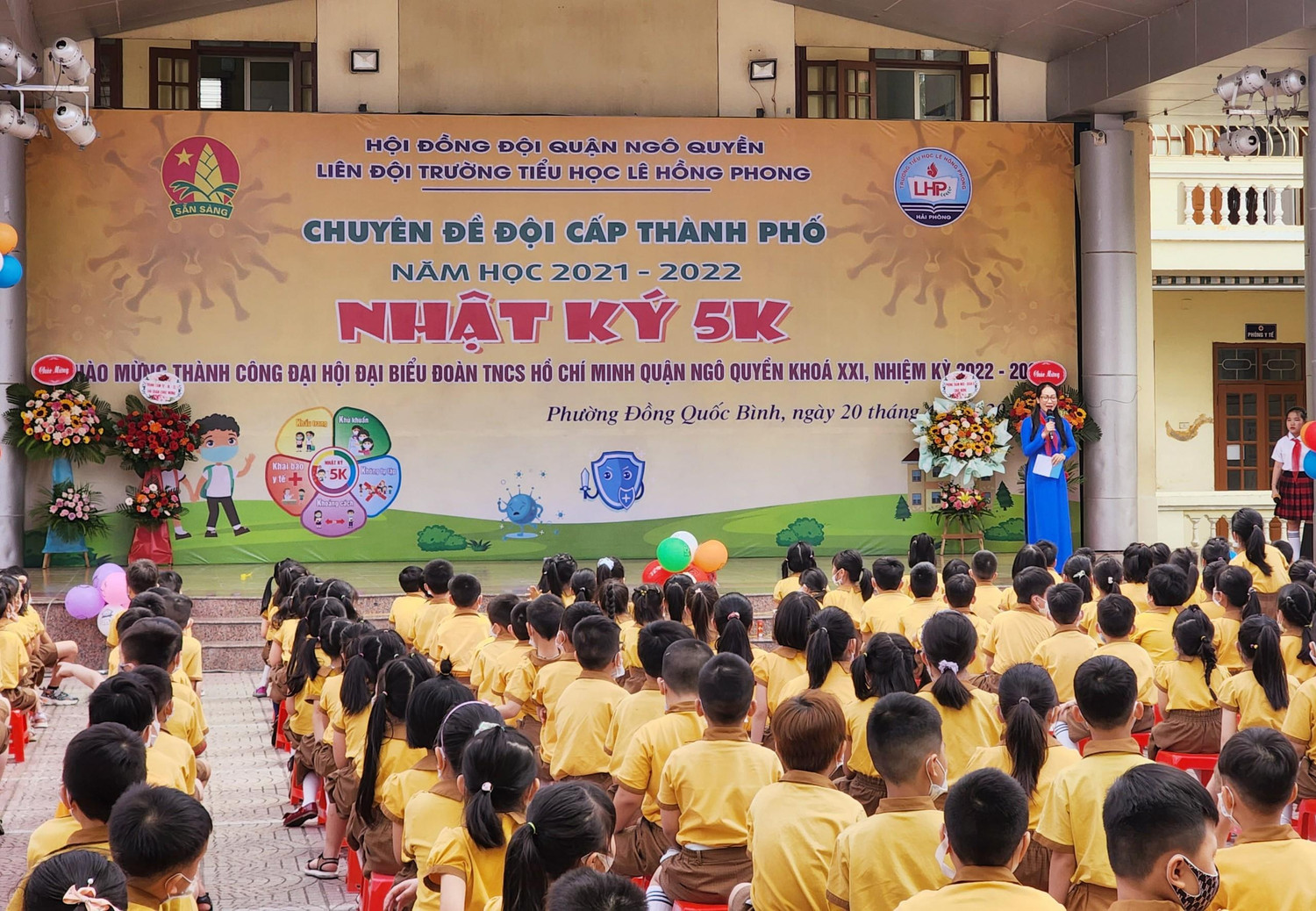 Trường Tiểu học Lê Hồng Phong (quận Ngô Quyền, Hải Phòng) tổ chức chuyên đề "Nhật ký 5K" (Ảnh: Phạm Linh) Trường Tiểu học Lê Hồng Phong (quận Ngô Quyền, Hải Phòng) tổ chức chuyên đề "Nhật ký 5K" (Ảnh: Phạm Linh)