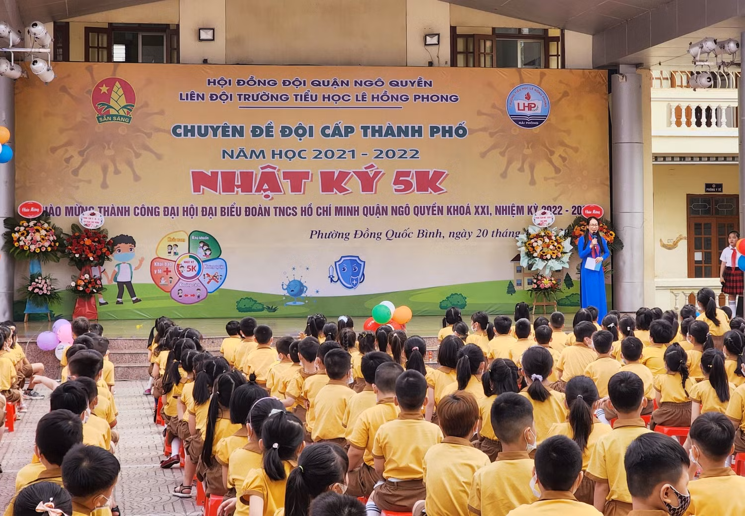 Trường Tiểu học Lê Hồng Phong (quận Ngô Quyền, Hải Phòng) tổ chức chuyên đề "Nhật ký 5K" (Ảnh: Phạm Linh) Trường Tiểu học Lê Hồng Phong (quận Ngô Quyền, Hải Phòng) tổ chức chuyên đề "Nhật ký 5K" (Ảnh: Phạm Linh)