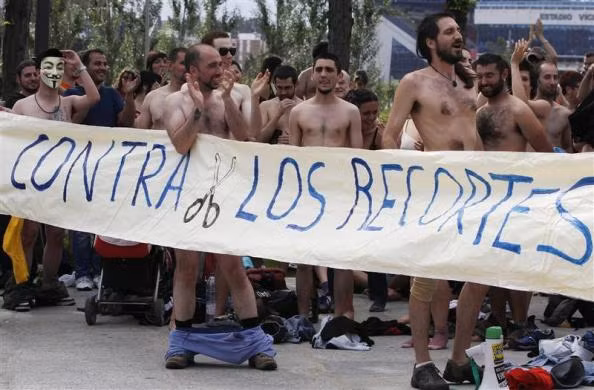 Người biểu tình tham gia kỷ niệm một năm thành lập phong trào Indignados tại Madrid ngày 12/5