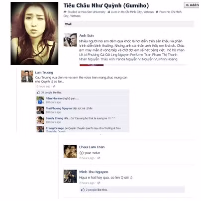 Facebook Tiêu Châu Như Quỳnh với những lời động viên của bạn bè và người thân. Facebook Tiêu Châu Như Quỳnh với những lời động viên của bạn bè và người thân.