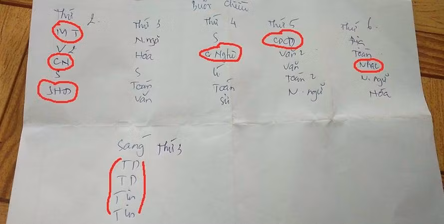 Học trực tuyến mà học cả môn Thể dục, sinh hoạt Đội. Có ngày các em phải học đến 9 tiết (Ảnh CTV)