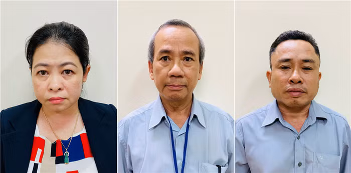 Các bị can từ trái sang phải: Phan Thị Thùy Trang; Nguyễn Như Việt; Nguyễn Đăng Thuần. Ảnh: Công thông tin điện tử Bộ Công an.