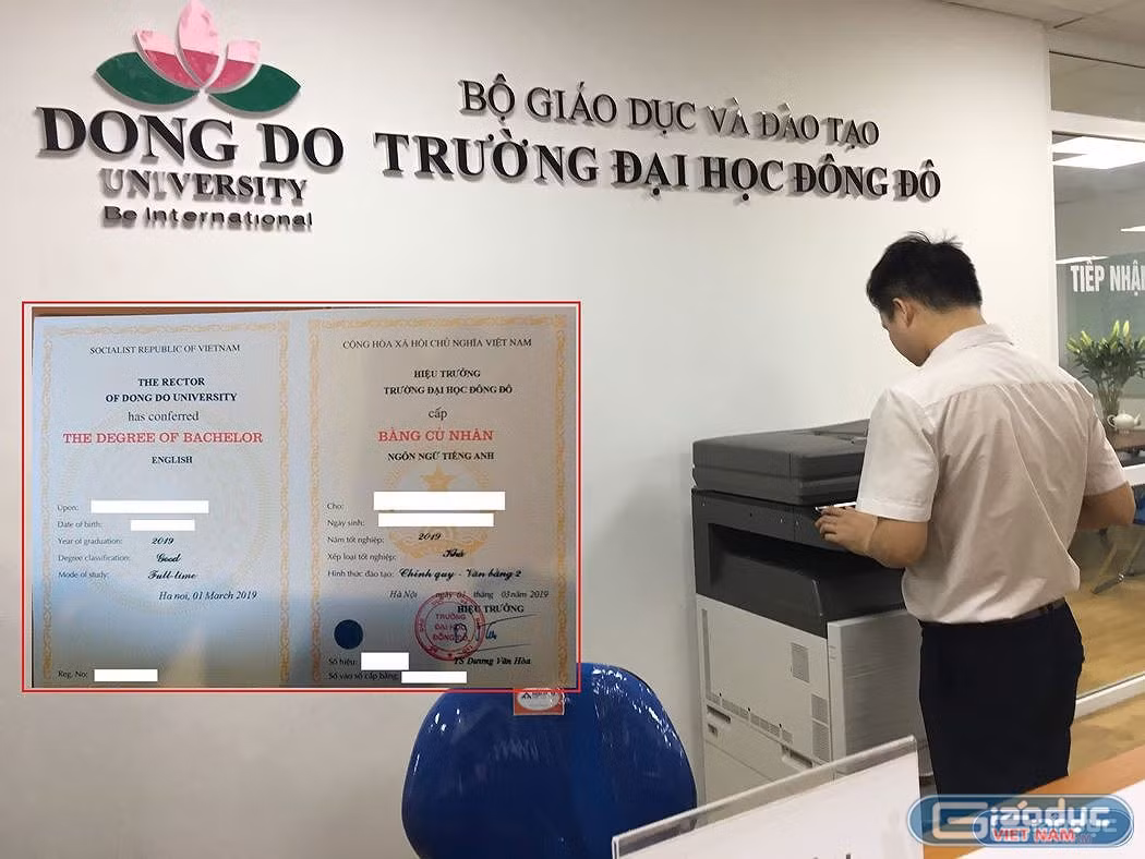 Văn bằng 2 tiếng anh của Đại học Đông Đô cần phải được xử lý triệt để. Ảnh: Vũ Phương