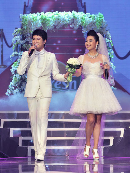 Minh Quân và bạn diễn Lê Khánh.