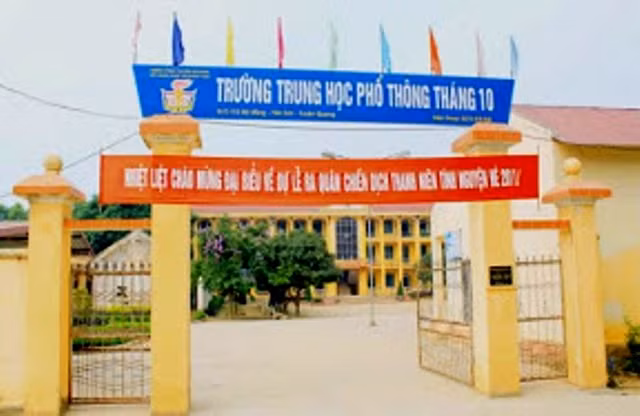 Trường Trung học phổ thông Tháng Mười nơi xảy ra sự việc (ảnh nguồn thptthangmuoi.tuyenquang.edu.vn) Trường Trung học phổ thông Tháng Mười nơi xảy ra sự việc (ảnh nguồn thptthangmuoi.tuyenquang.edu.vn)