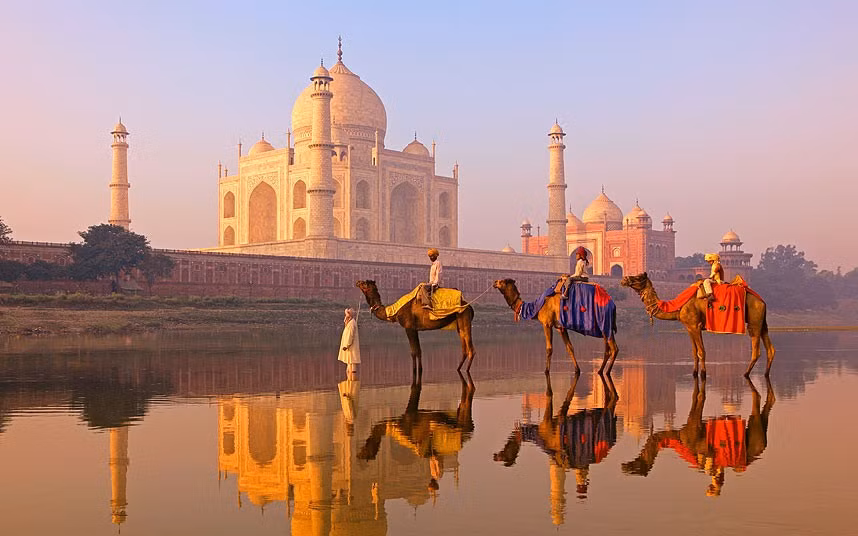 Ngôi đền Taj Mahal ở Ấn Độ.