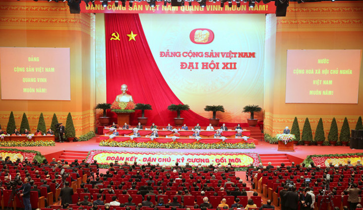 Đại hội Đại biểu Đảng toàn quốc lần thứ XII. (Ảnh: Hiền Hòa).