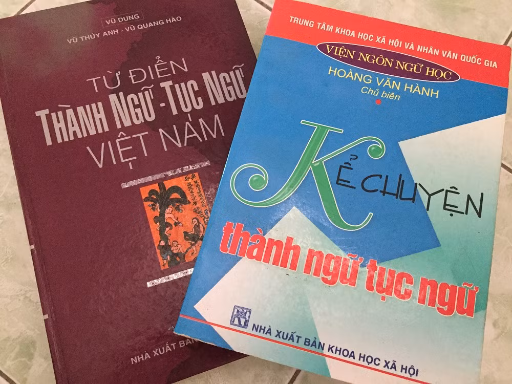 Sách về thành ngữ - tục ngữ (Ảnh: tác giả cung cấp).
