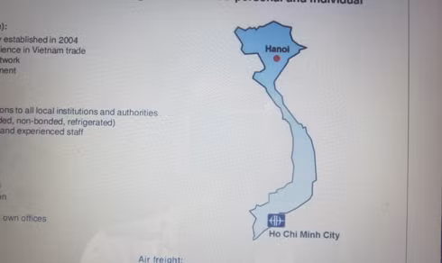 Bản đồ trong thiết kế quảng cáo ban đầu của Hartrodt Việt Nam thiếu hai quần đảo Hoàng Sa, Trường Sa là sai sót nghiêm trọng(Ảnh: T.Q)