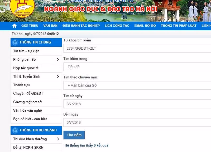 Ảnh chụp màn hình kết quả tìm kiếm công văn 2784/SGDĐT-QLT trên website Sở Giáo dục và Đào tạo Hà Nội. Kết quả là con số 0, nhưng nhiều tờ báo đã có trong tay công văn này khi người nhận, Trường Trung học cơ sở và Trung học phổ thông Lương Thế Vinh còn chưa biết mặt ngang mũi dọc nó ra sao. Ảnh chụp màn hình kết quả tìm kiếm công văn 2784/SGDĐT-QLT trên website Sở Giáo dục và Đào tạo Hà Nội. Kết quả là con số 0, nhưng nhiều tờ báo đã có trong tay công văn này khi người nhận, Trường Trung học cơ sở và Trung học phổ thông Lương Thế Vinh còn chưa biết mặt ngang mũi dọc nó ra sao.