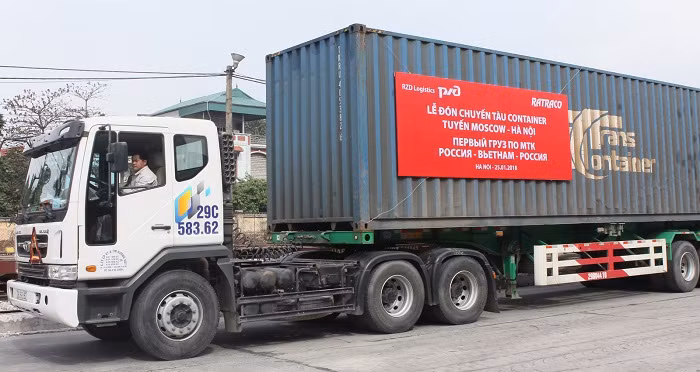 Chuyến tàu đầu tiên container tuyến Moscow – Hà Nội.