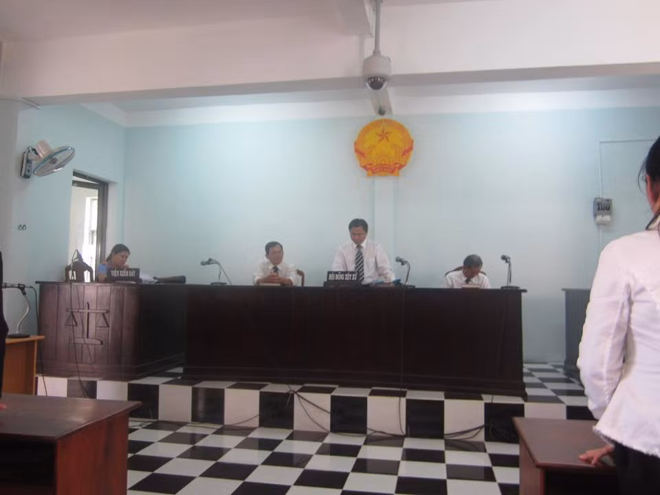 Thẩm phán Nguyễn Thái Bình tuyên án tại phiên tòa (ảnh: Nhân vật cung cấp). Thẩm phán Nguyễn Thái Bình tuyên án tại phiên tòa (ảnh: Nhân vật cung cấp).
