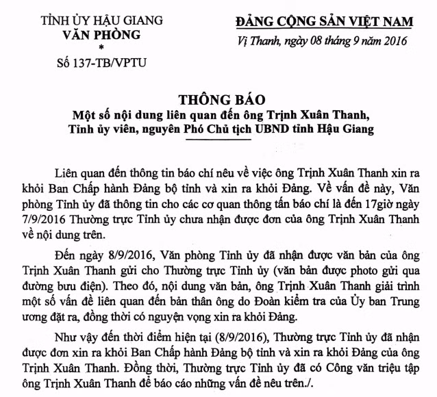 Công văn triệu tập ông Trịnh Xuân Thanh (ảnh: QUỐC TOẢN). Công văn triệu tập ông Trịnh Xuân Thanh (ảnh: QUỐC TOẢN).
