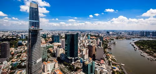 Các Đại biểu dự Đại hội XII của Đảng kỳ vọng đất nước có những phát triển vượt bậc trong giai đoạn tới. Ảnh một góc TP.HCM hôm nay. Ảnh của VGP.