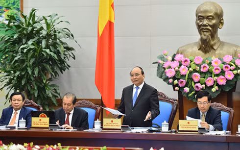Thủ tướng Nguyễn Xuân Phúc phát biểu tại Hội nghị Chính phủ với các địa phương (ảnh: VOV)
