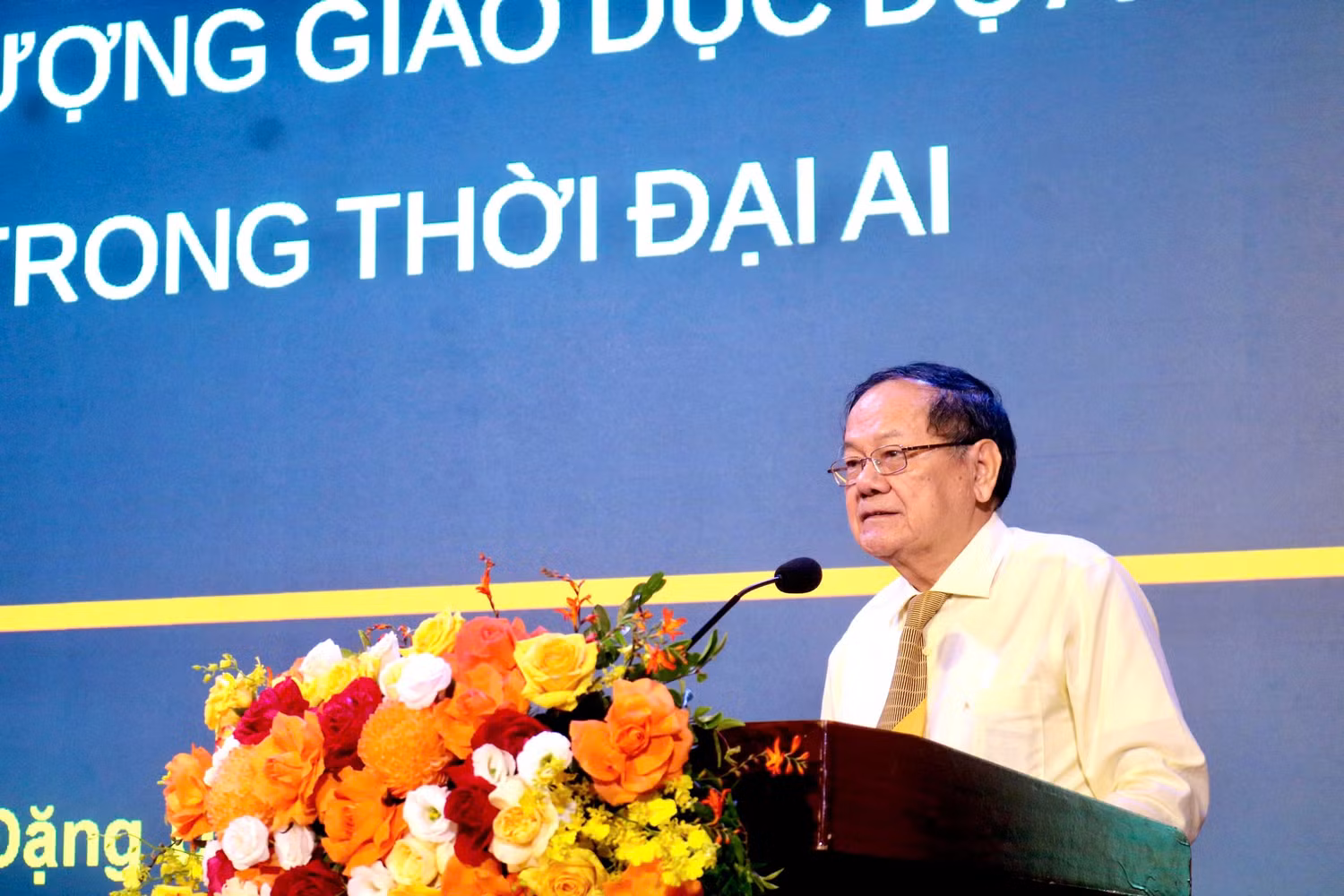 Giáo sư, Tiến sĩ Đặng Ứng Vận - nguyên Chánh Văn phòng Hội đồng Giáo dục Quốc gia, Phó Chủ tịch Hội đồng cố vấn Hiệp hội Các trường đại học, cao đẳng Việt Nam. Ảnh: Doãn Nhàn