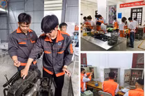 Trường Cao đẳng Kỹ thuật Công nghiệp luôn chú trọng đào tạo gắn với thực hành cho sinh viên. Ảnh: NTCC